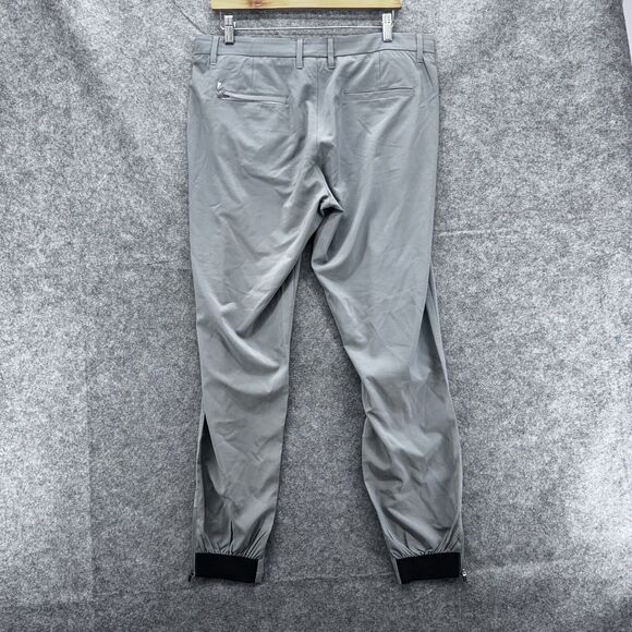 Primo Pants Men 34 Reg Performance Golf Jogger Stretch Tapered Zip Ankle Gray - Picture 2 of 9